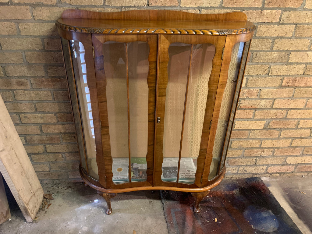 Classic Walnut & Glass - Vintage - Display Cabinet