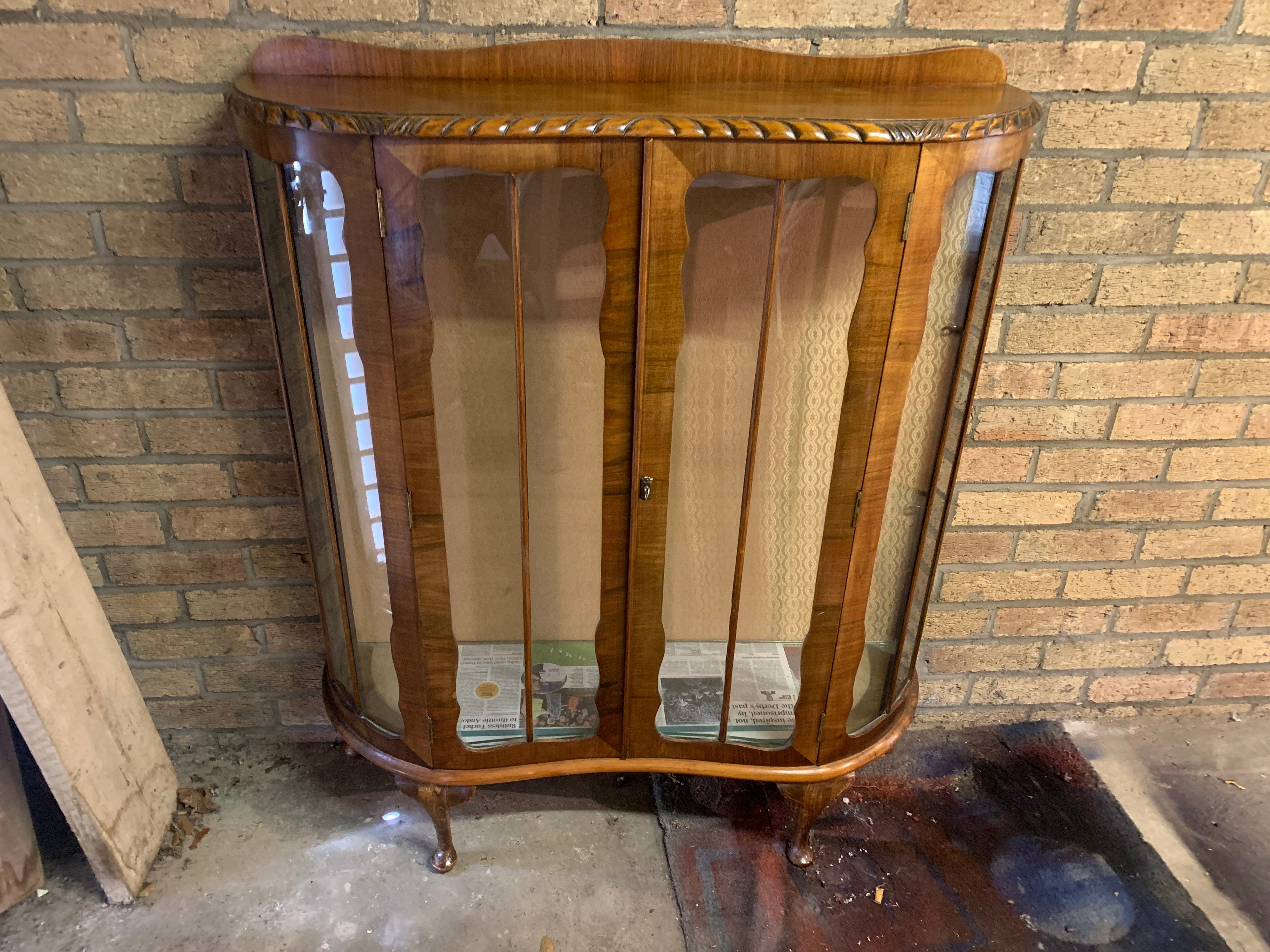Classic Walnut & Glass - Vintage - Display Cabinet