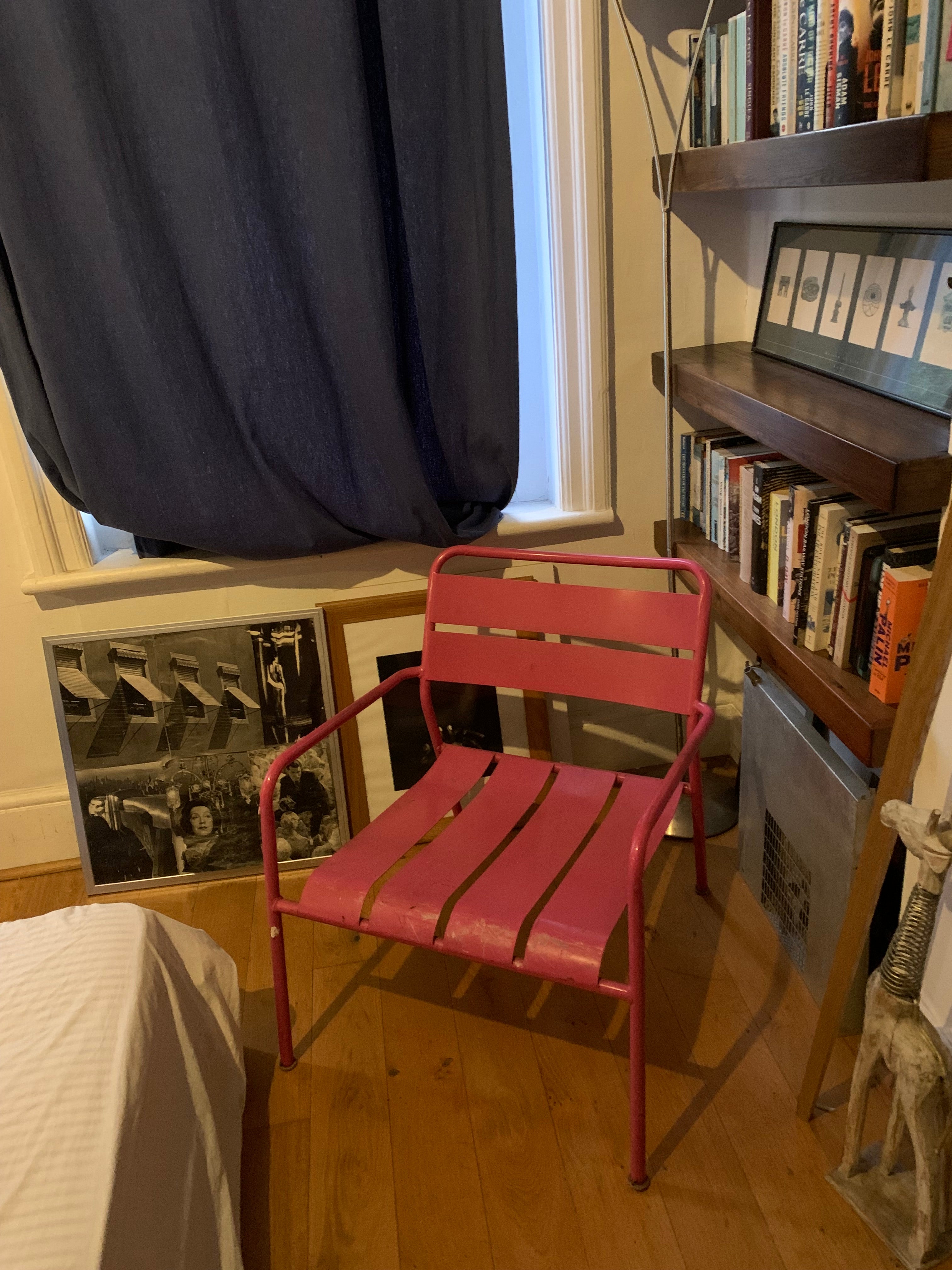 Designer Pink Aluminum Frame Easy Chair