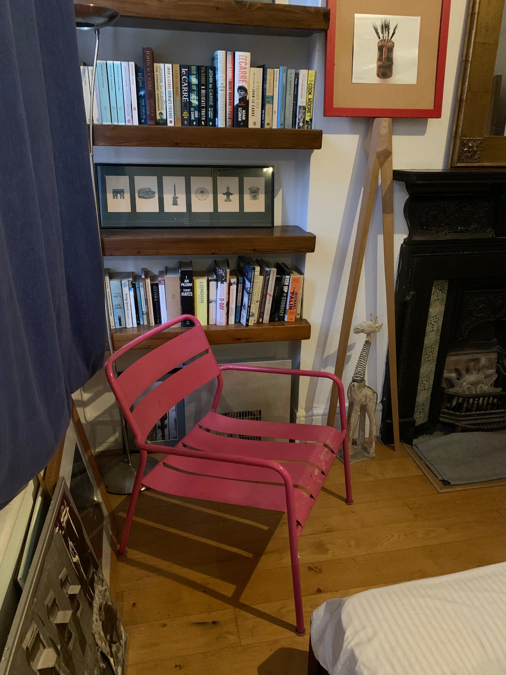 Designer Pink Aluminum Frame Easy Chair