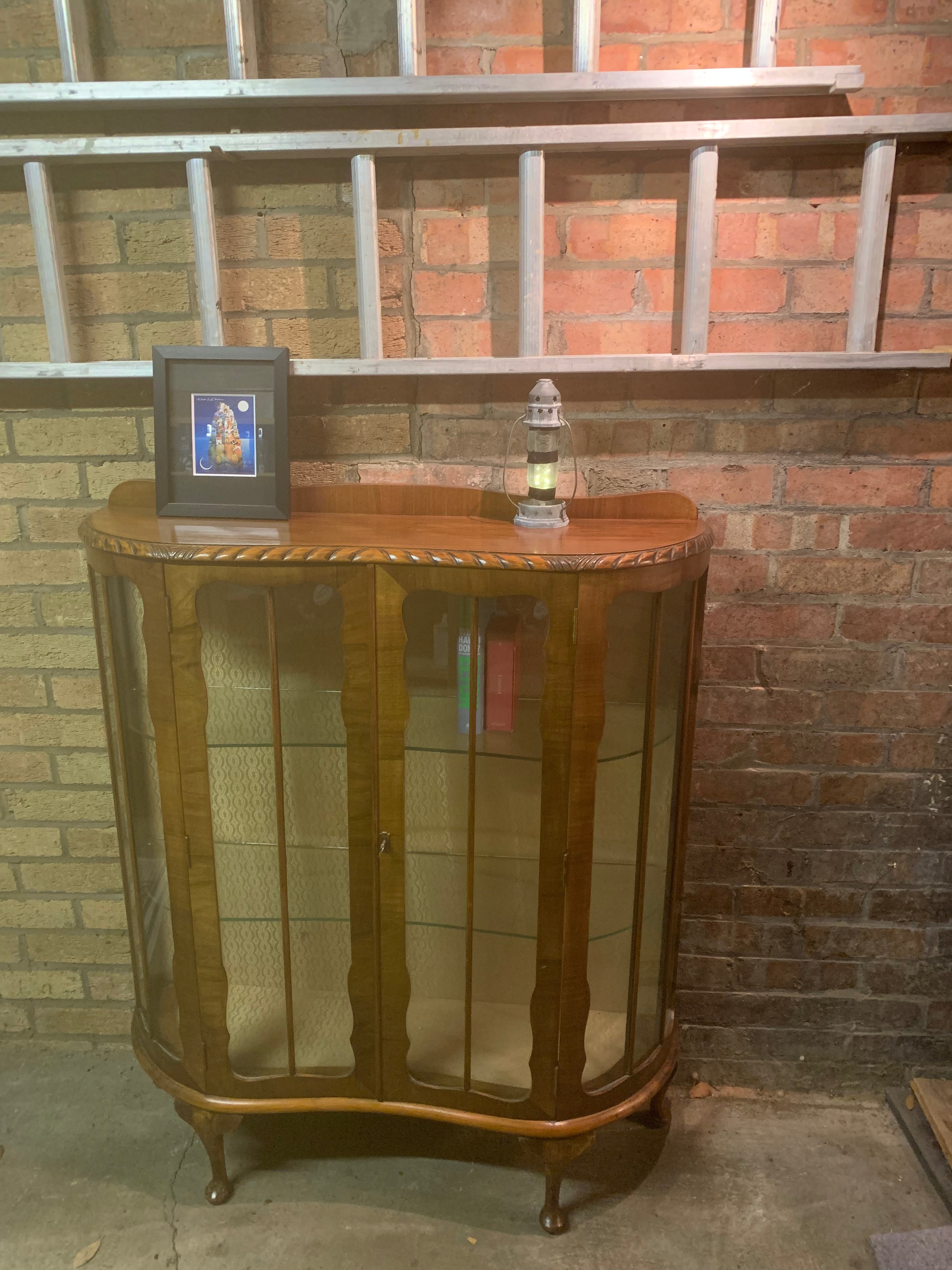 Classic Walnut & Glass - Vintage - Display Cabinet